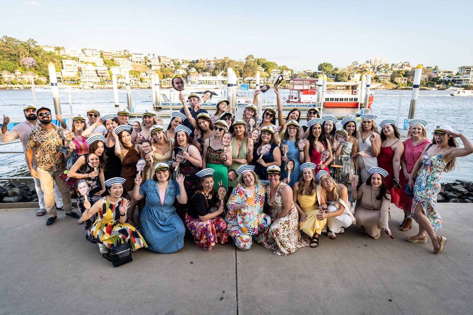 The whole group at the Christmas boat trip